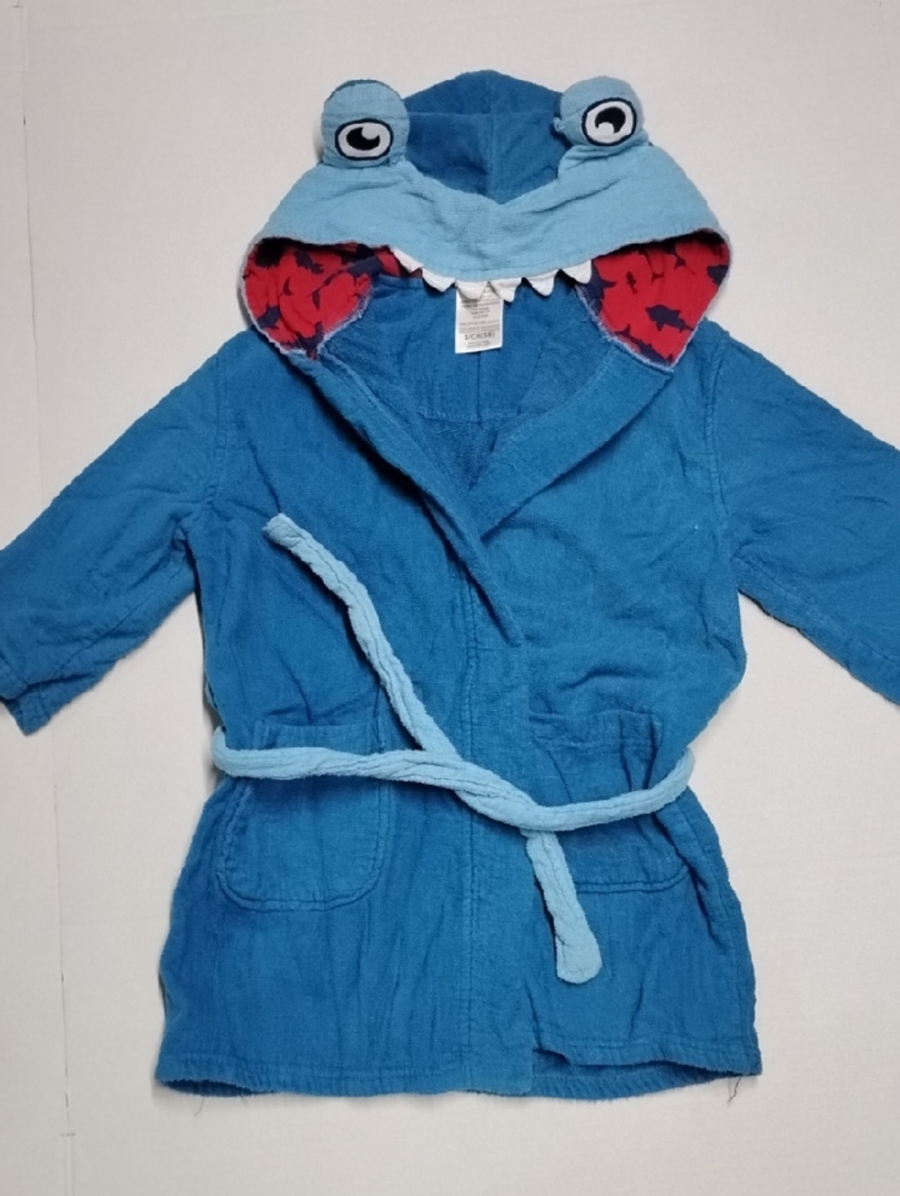 Saint Eve Swim Blue Kids Shark Hooded Bathrobe - Cozy Pajama Robe S 5/6